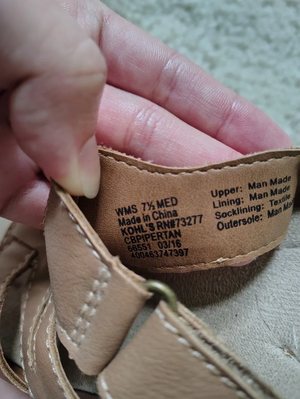 Croft & Barrow Women's Size 7.5 Tan Sandals